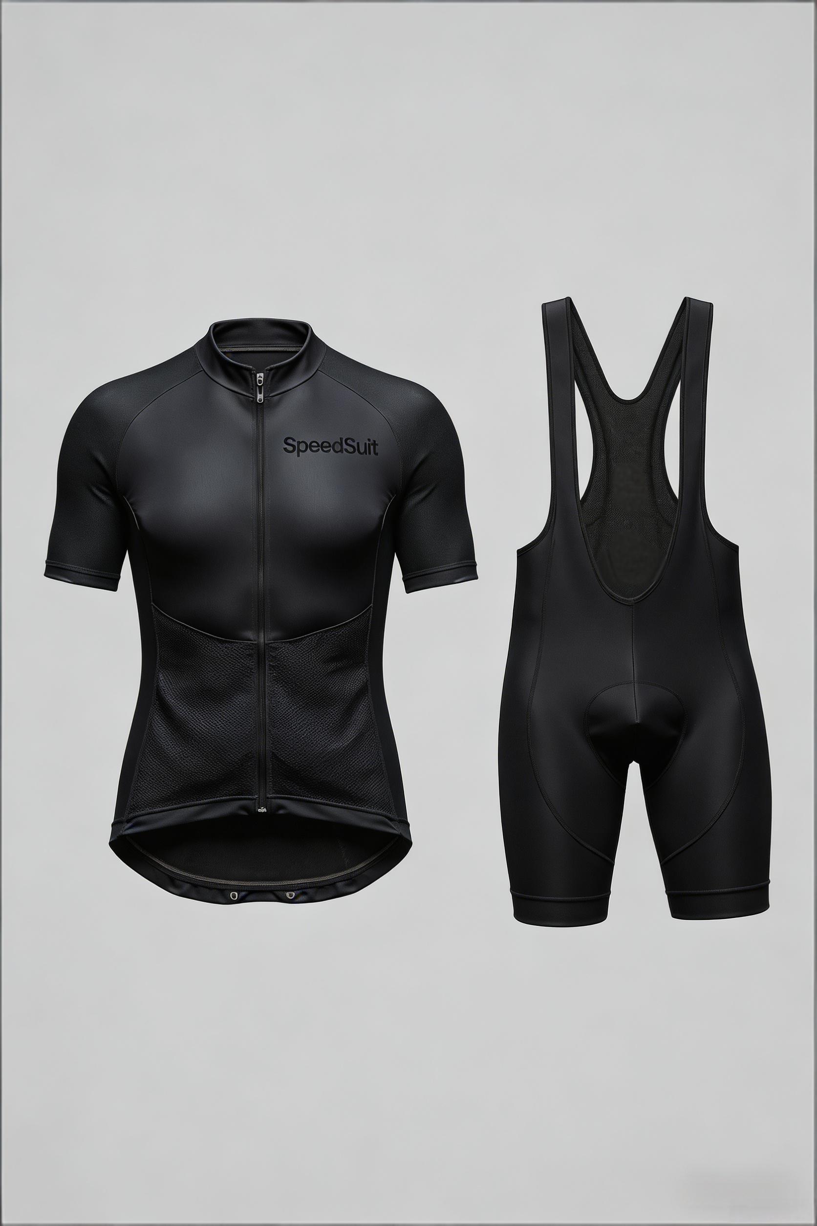 高性能骑行服产品展示,流线型设计,采用高科技面料,颜色鲜艳,展现现代科技感,模特穿着展示